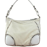Prada White Tessuto Nylon Leather Trim Shoulder Bag