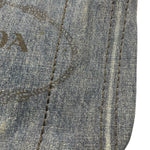 Prada Blue Denim Canapa Logo Tote Bag
