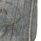 Prada Blue Denim Canapa Logo Tote Bag