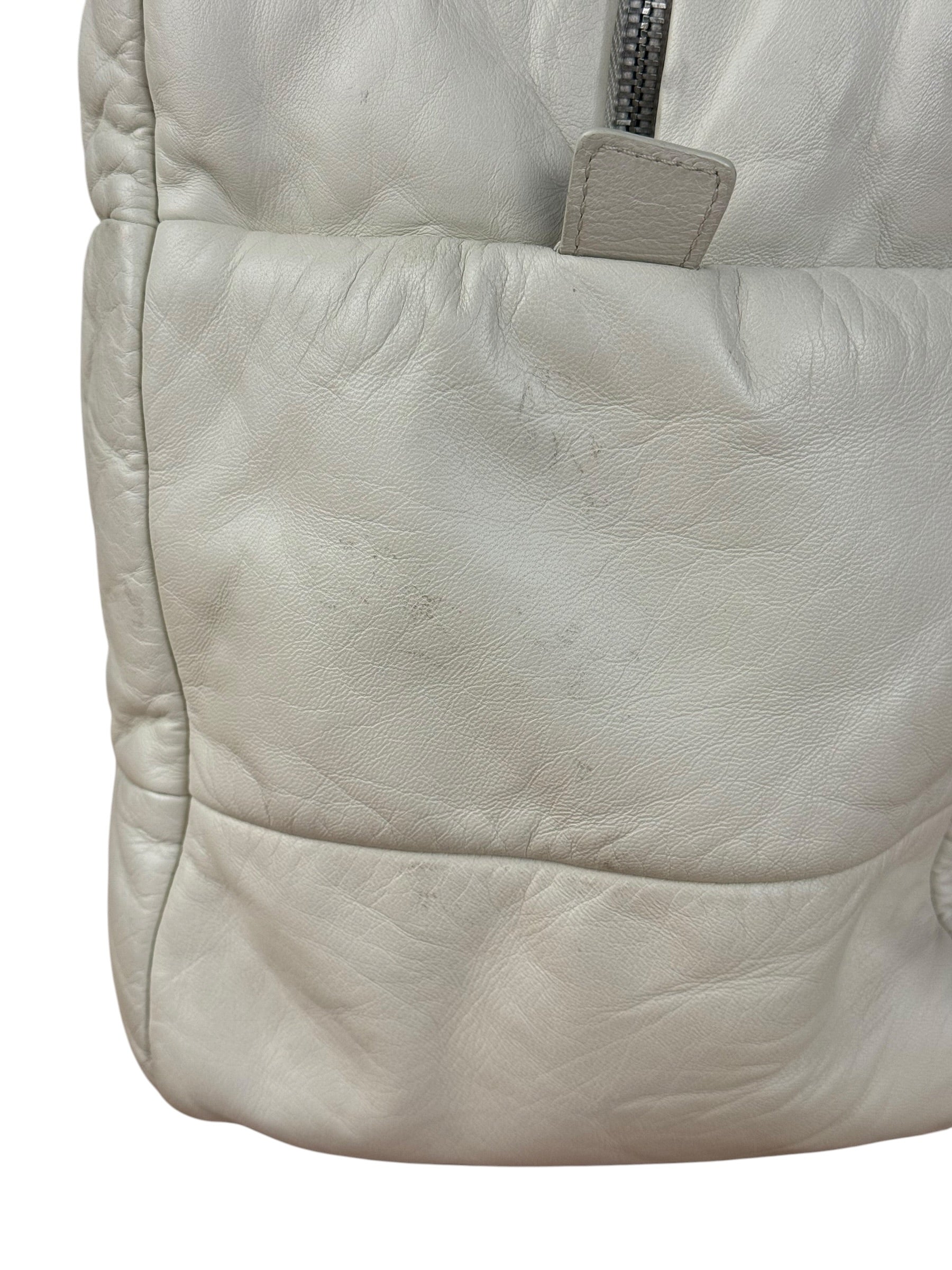 Chanel Coco Cocoon Ivory Puff Leather Boston Handbag 2009