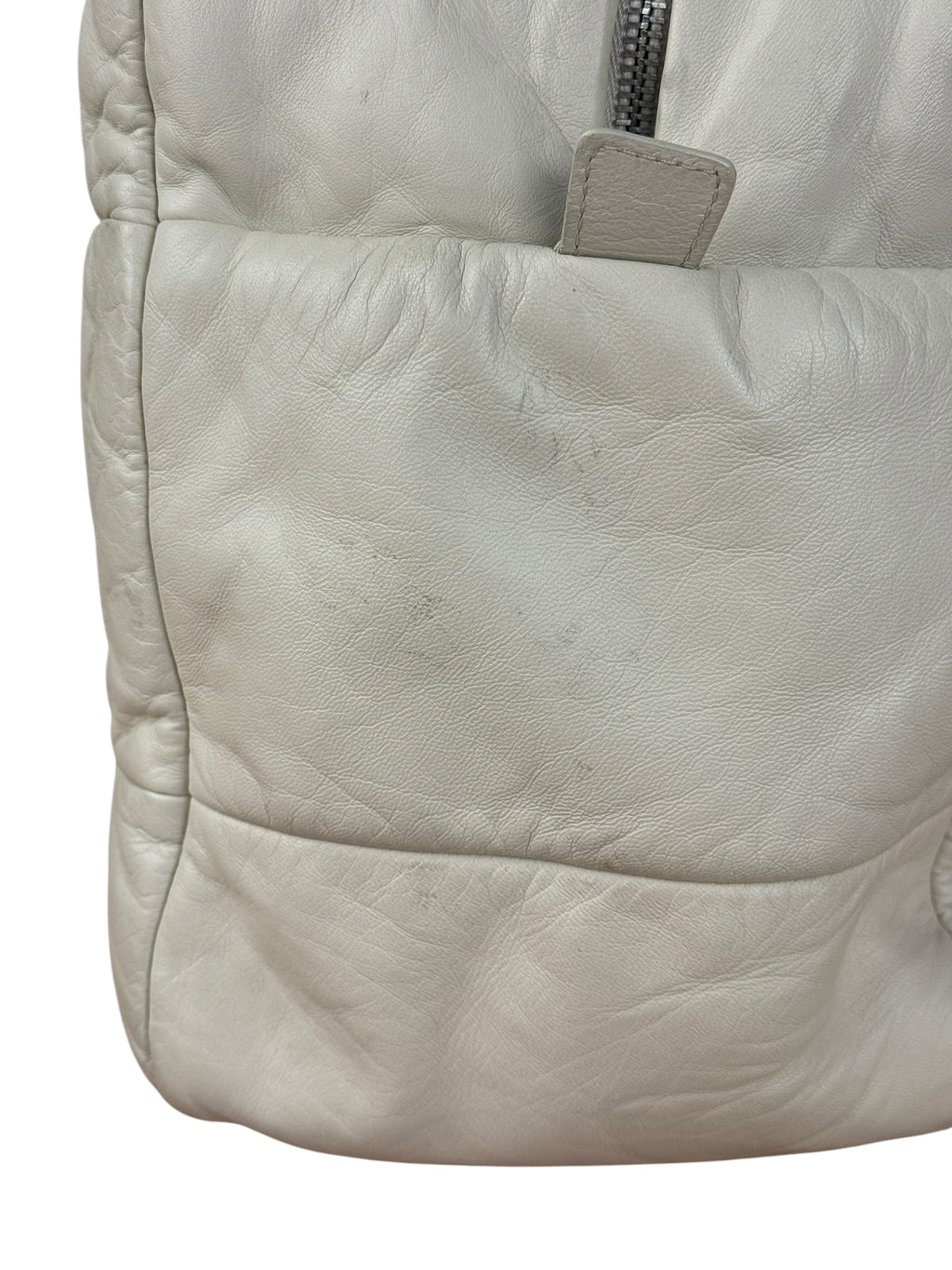 Chanel Coco Cocoon Ivory Puff Leather Boston Handbag 2009