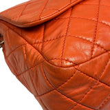 Chanel Orange Quilted Lambskin Flap Bag 2008