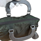 Prada Vintage Green Nylon Top Handle Bowler Bag