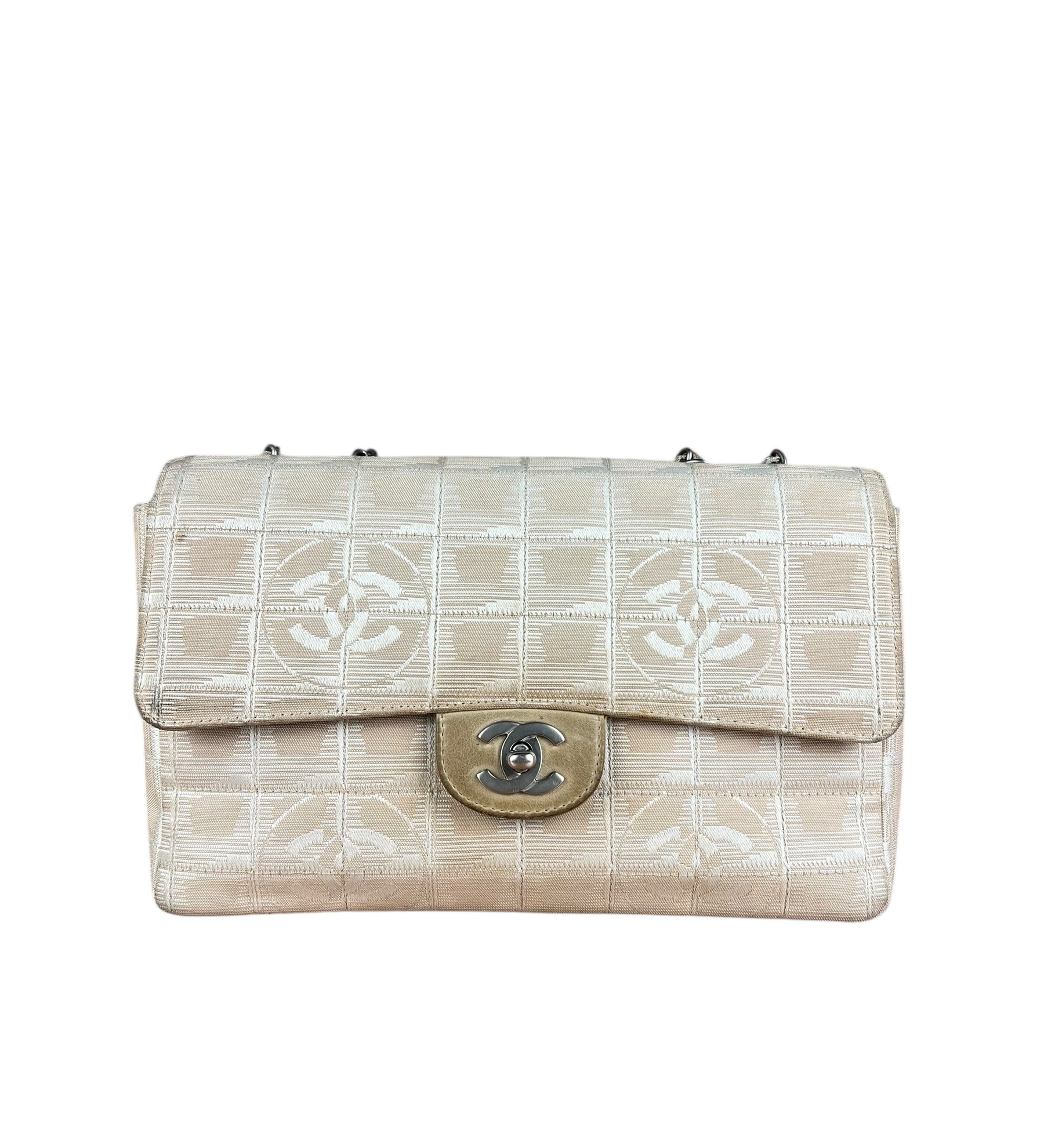 Chanel Vintage Beige Travel Line Classic Flap 2001