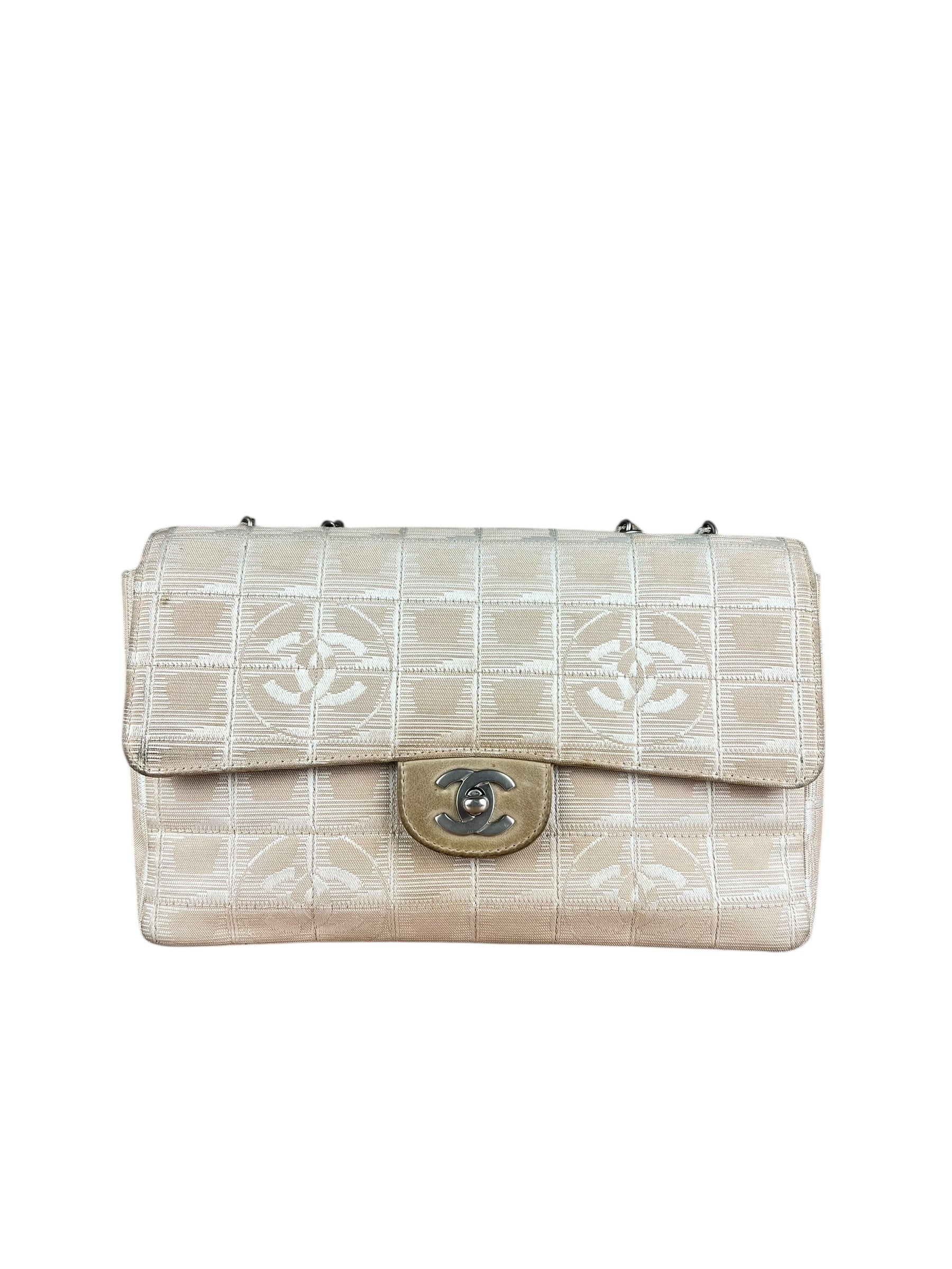 Chanel Vintage Beige Travel Line Classic Flap 2001