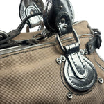 Chloe Beige/Silver Patent Leather Paddington Handbag