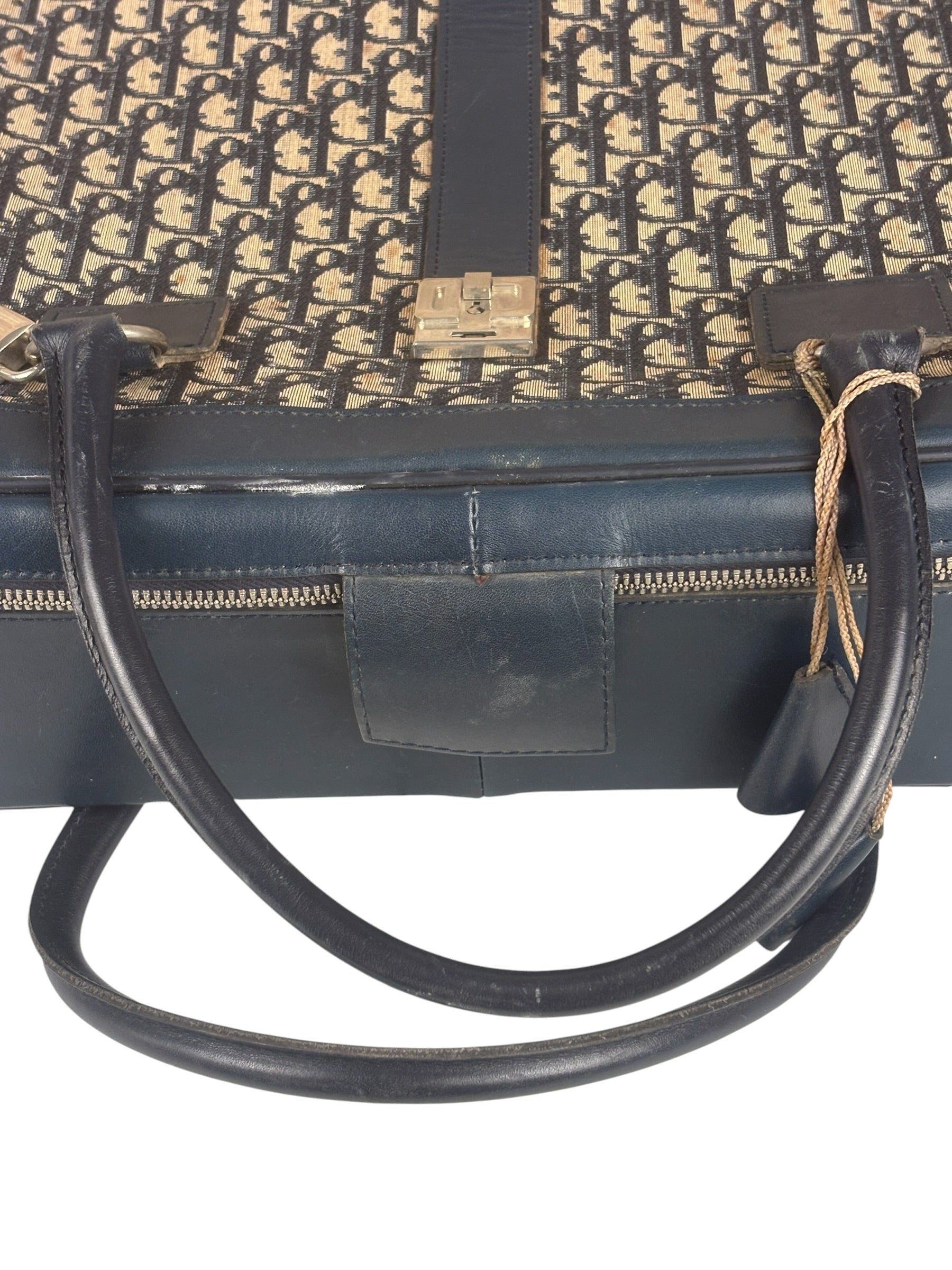 Christian Dior Vintage Navy Oblique Travel Bag