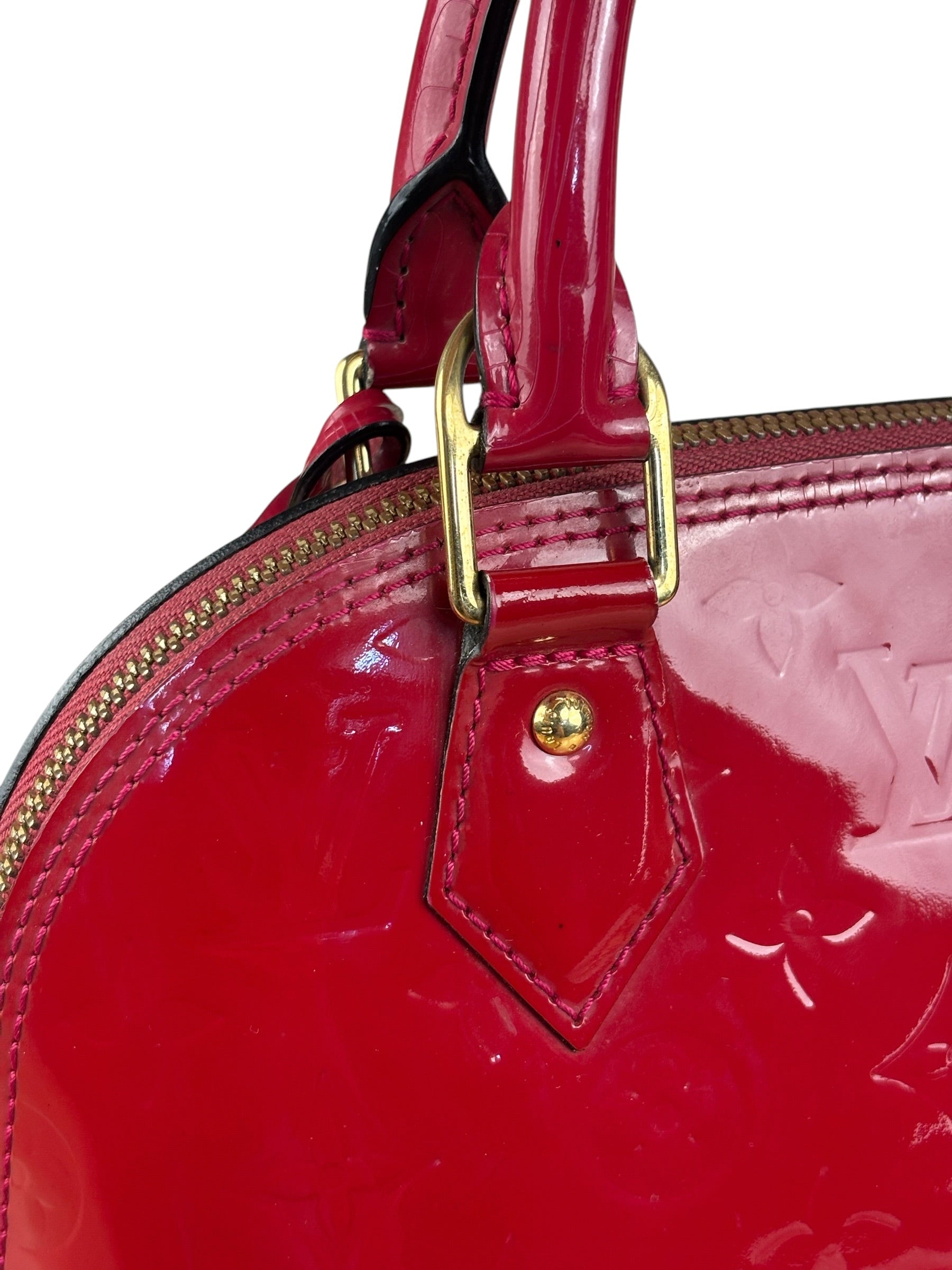 Louis Vuitton Red Monogram Vernis Alma bb