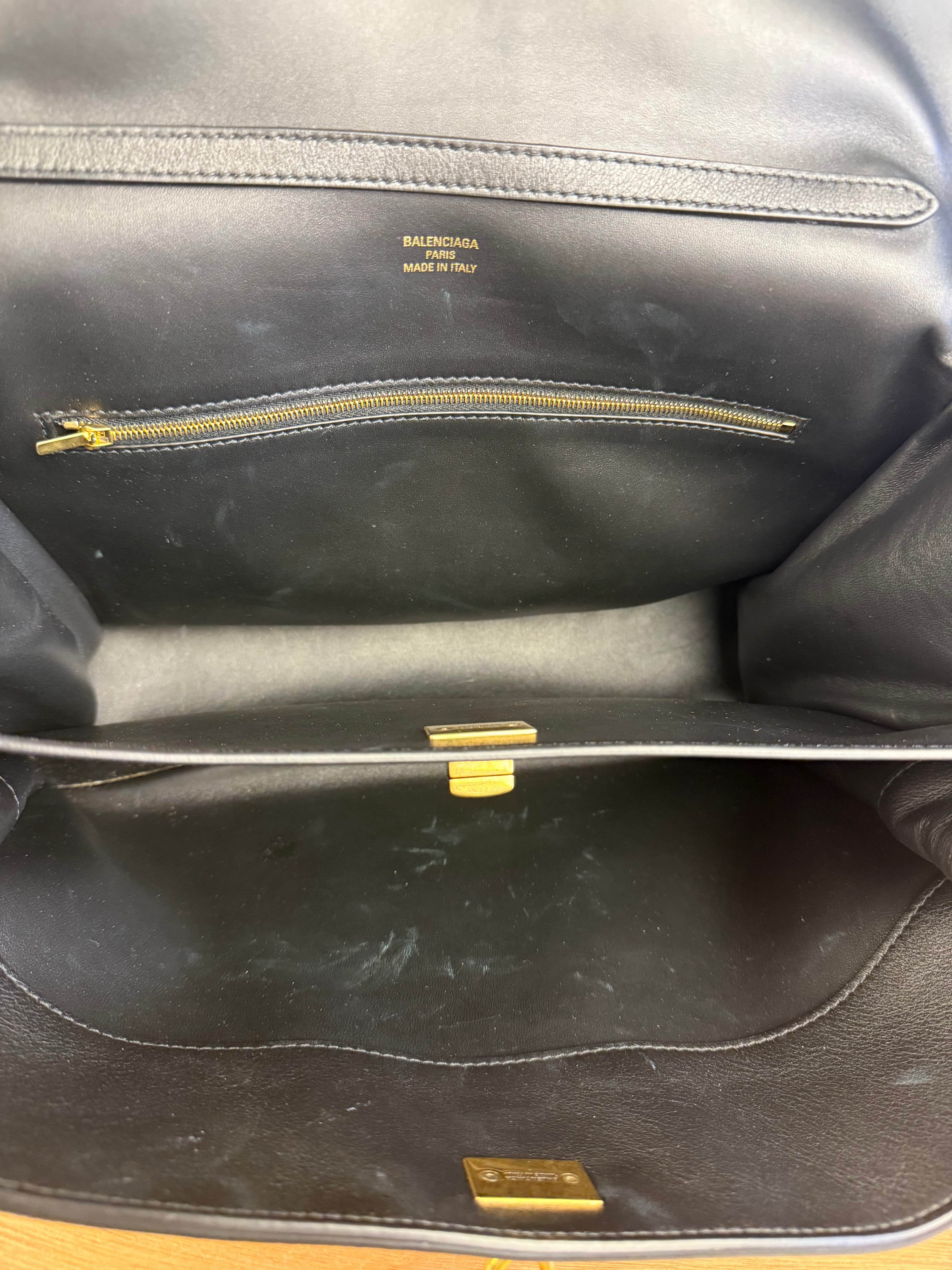 Balenciaga Medium Rodeo Leather 2Way Handbag Black