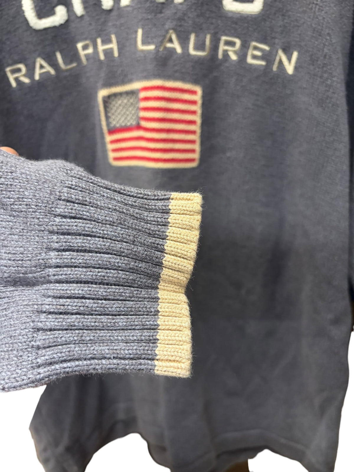 Vintage Chaps by Ralph Lauren Chenille Turtleneck Knit Sweater Grey