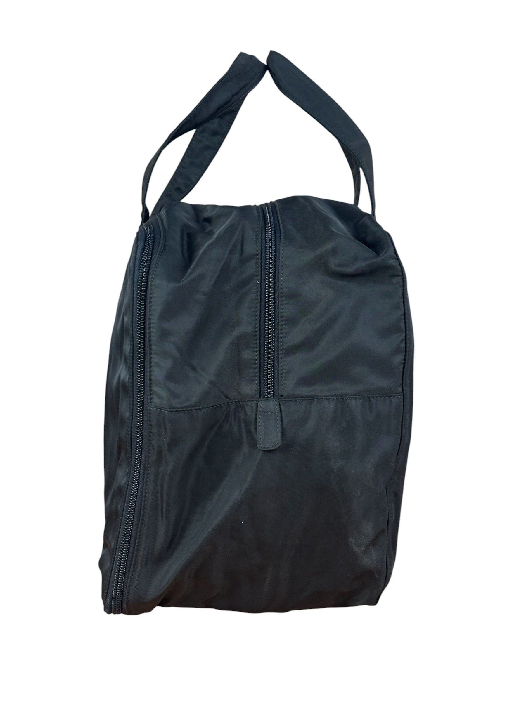 Prada Vintage Black Tessuto Nylon Travel Bag