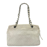 Chanel Cream Chevron Leather Outdoor Ligne Shoulder Bags  2005