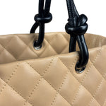 Chanel Tan Quilted Leather Ligne Cambon Tote Bag 2004