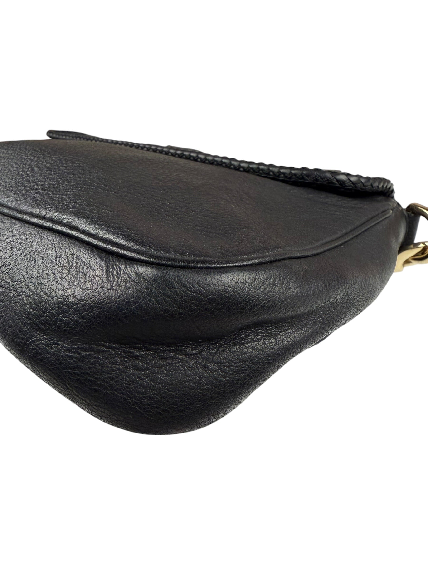 Gucci Black Leather Marrakech Evening Shoulder Bag