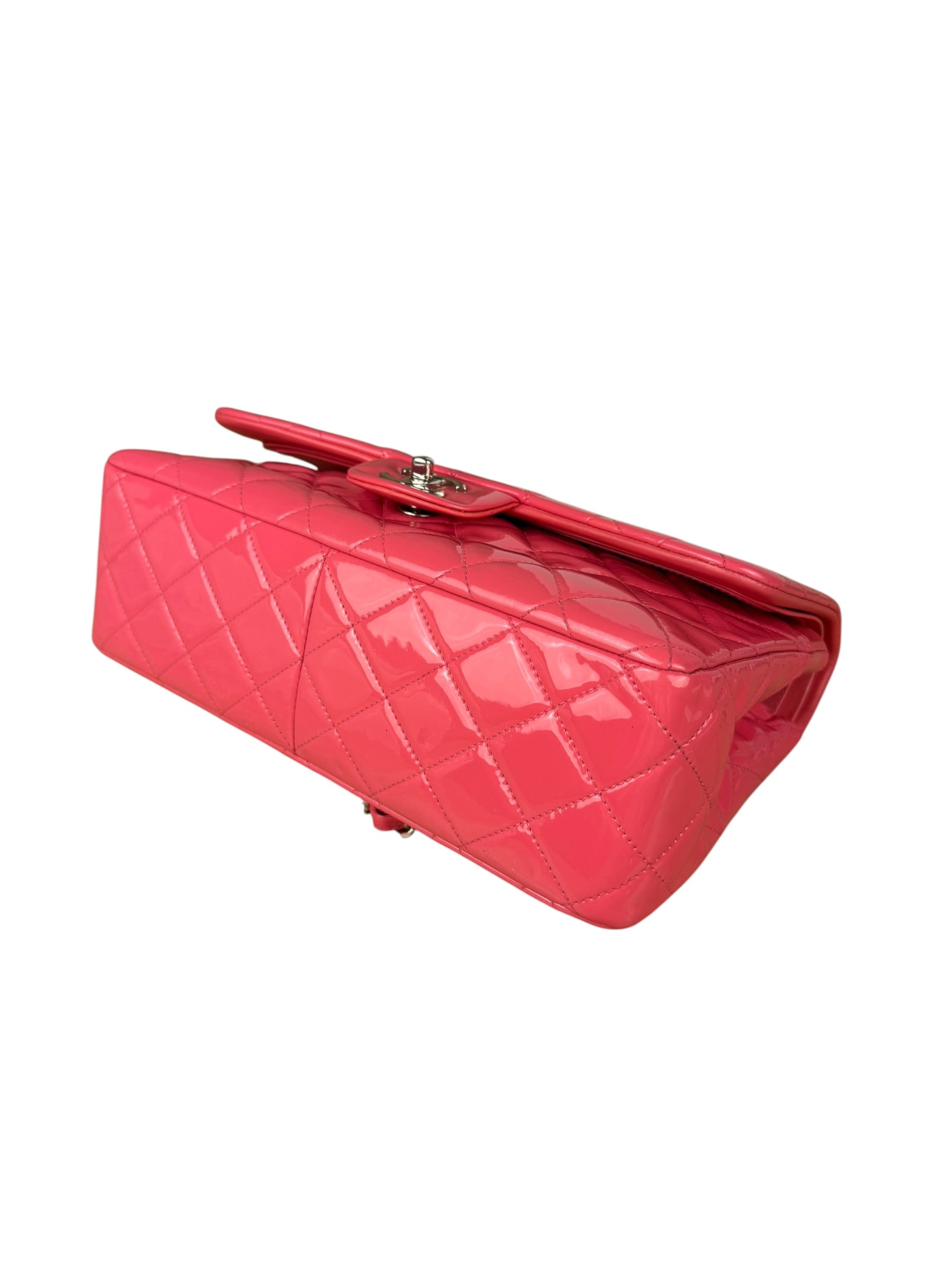 Chanel Pink Patent Leather Double Flap Bag 2012