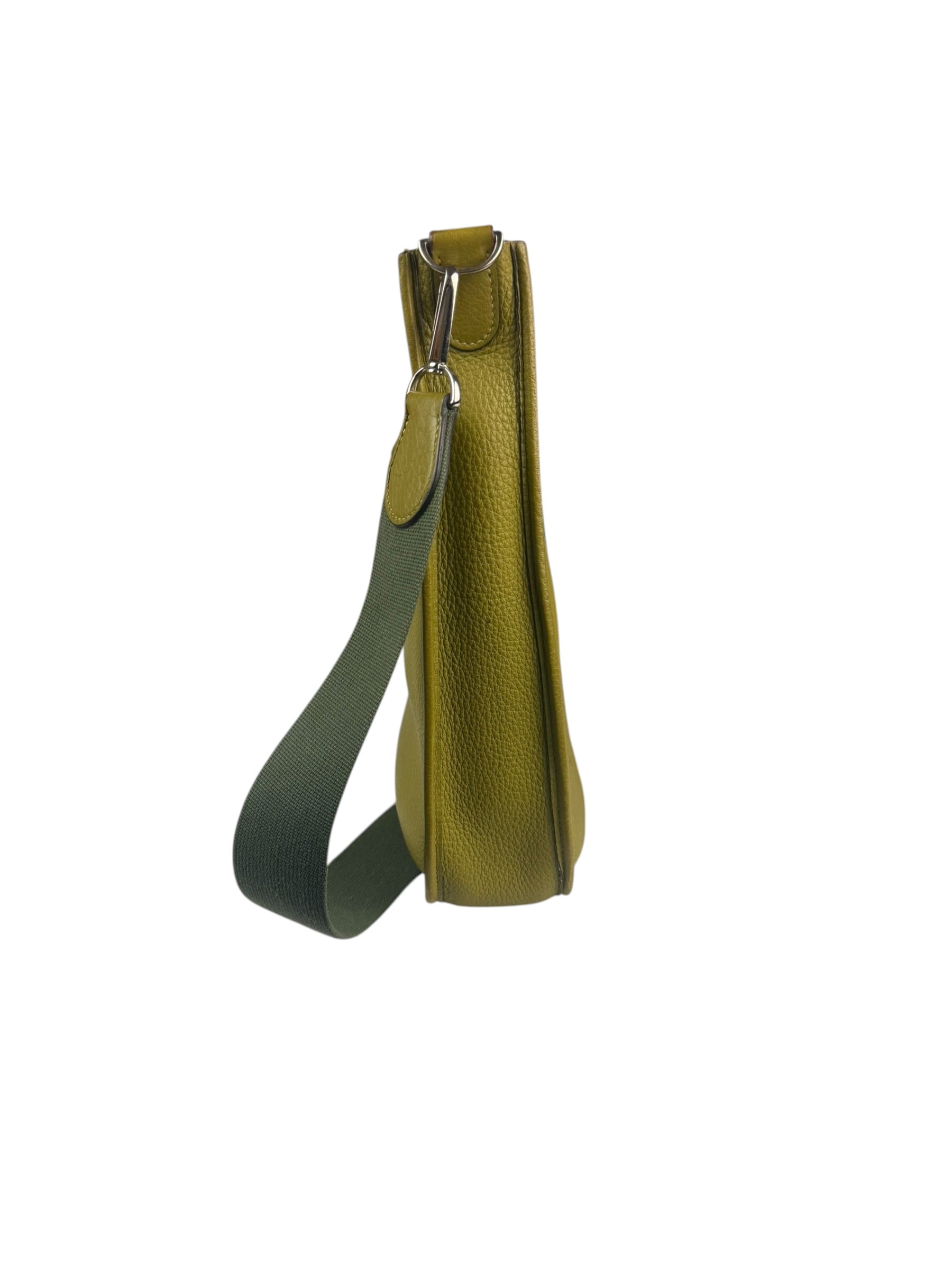 Hermes Green Leather Evelyne TMP Crossbody Bag
