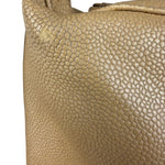 Chanel CC Vintage Beige Leather Caviar Wood Chain Hobo Bag