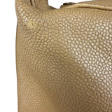 Chanel CC Vintage Beige Leather Caviar Wood Chain Hobo Bag