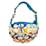 Coach Multicolor Leather Trim Scribble Hobo Bag