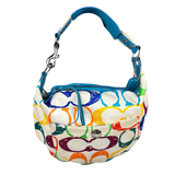 Coach Multicolor Leather Trim Scribble Hobo Bag