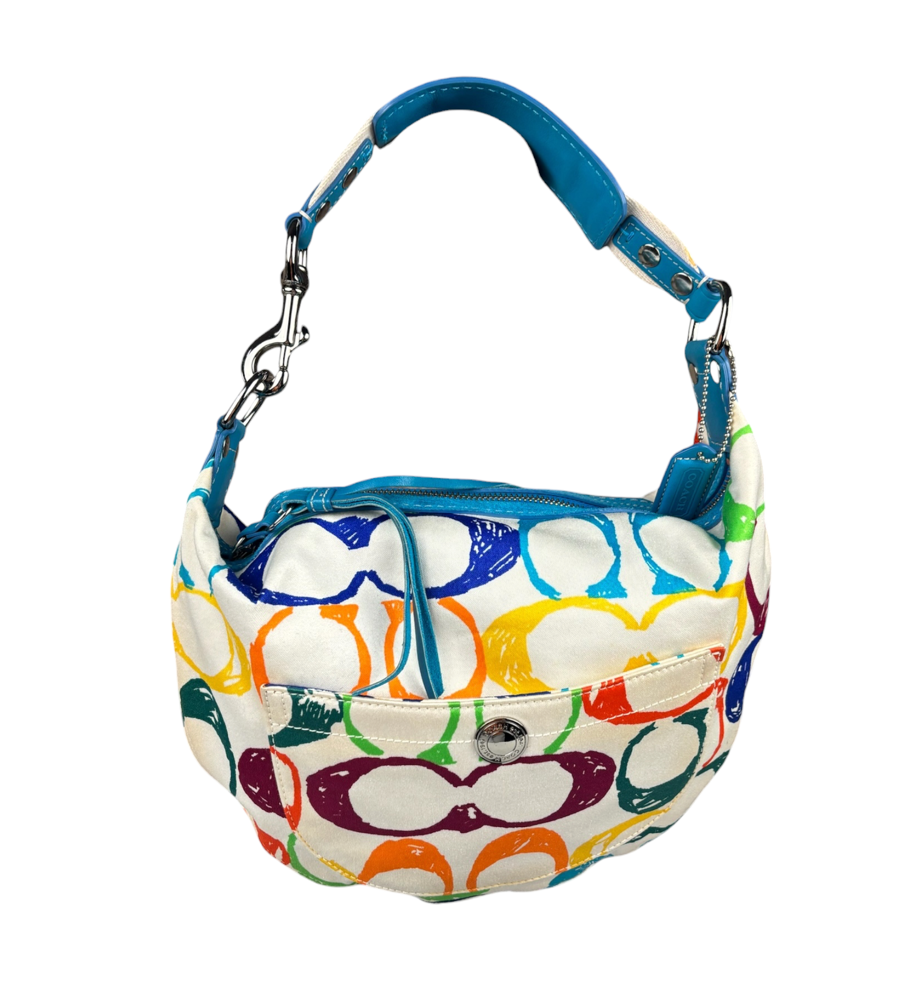 Coach Multicolor Leather Trim Scribble Hobo Bag