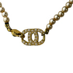Chanel Vintage Coco Pearl/CC Pendant Necklace