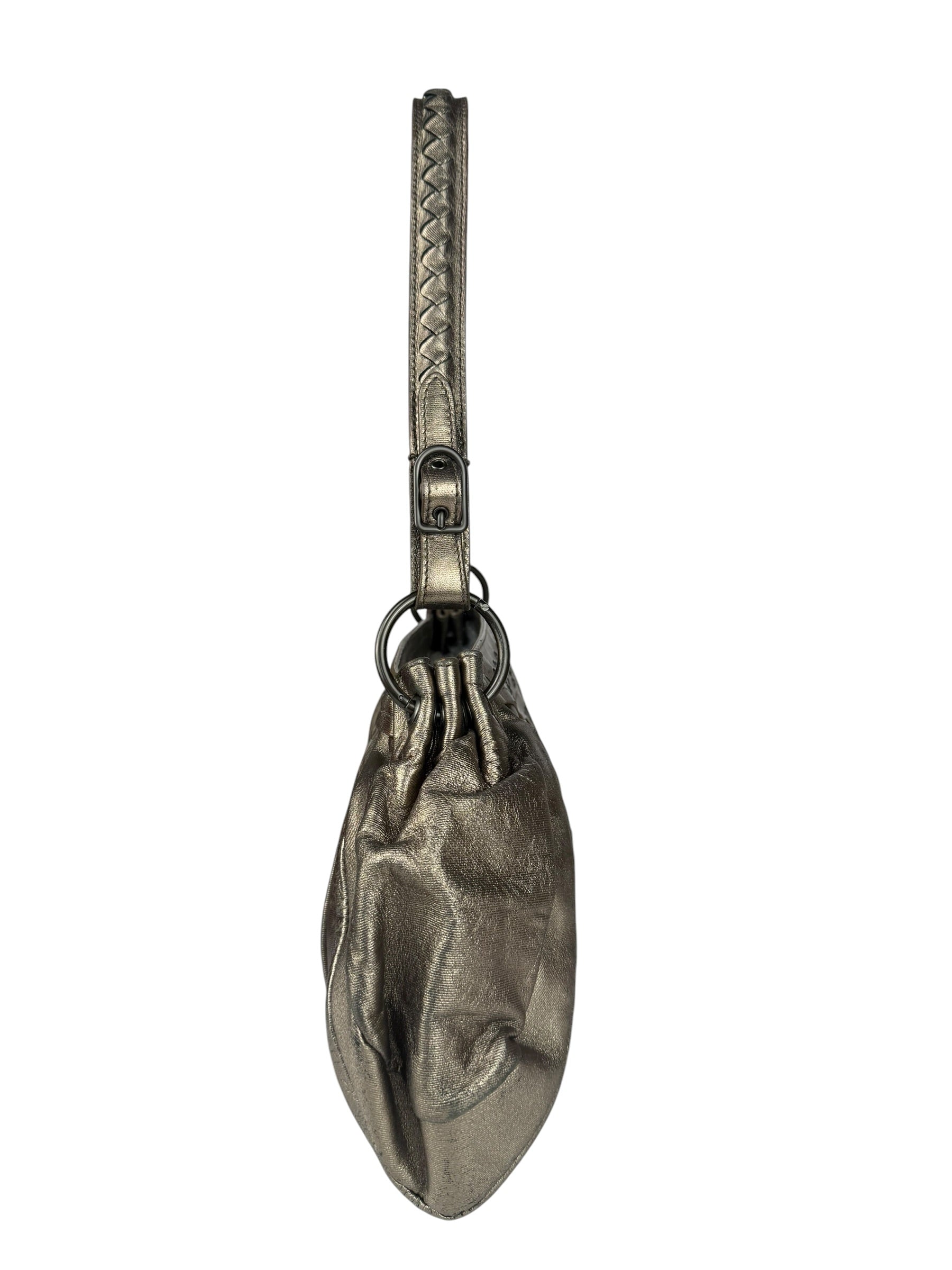 Bottega Veneta Metallic Pleated Shoulder Bag
