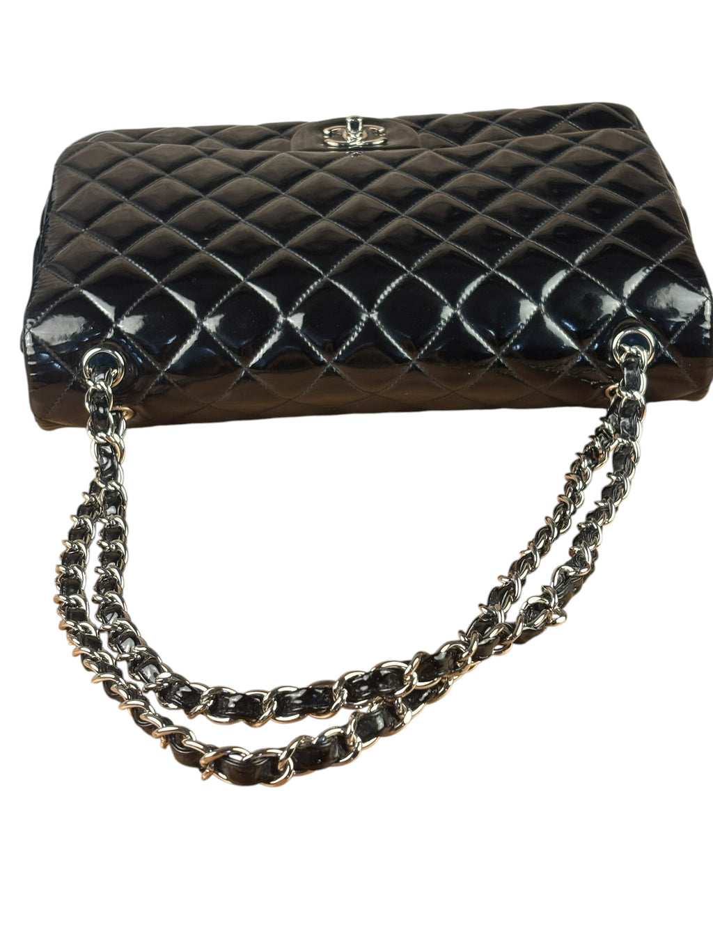 Chanel Black Patent Quilted Large Flap 2009