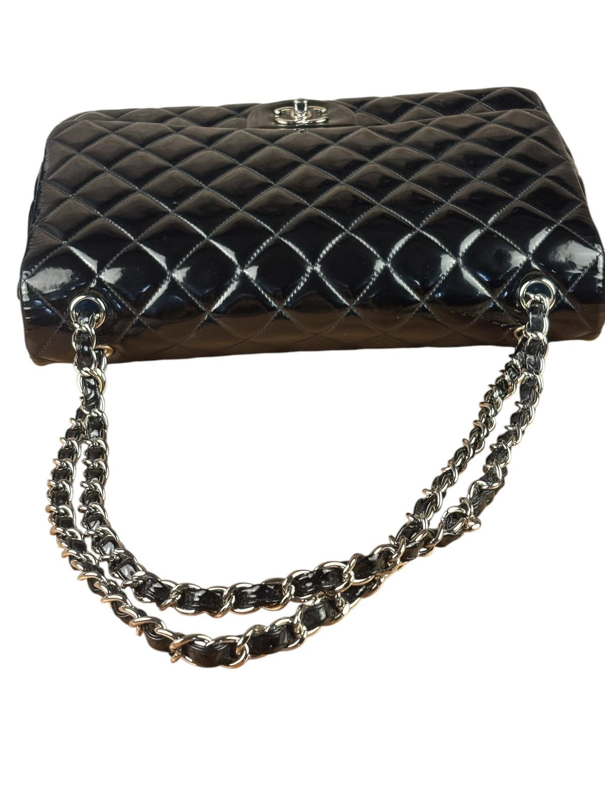 Chanel Black Patent Quilted Large Flap 2009