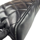 Chanel Vintage Black Quilted Leather Shoulder Bag 1987