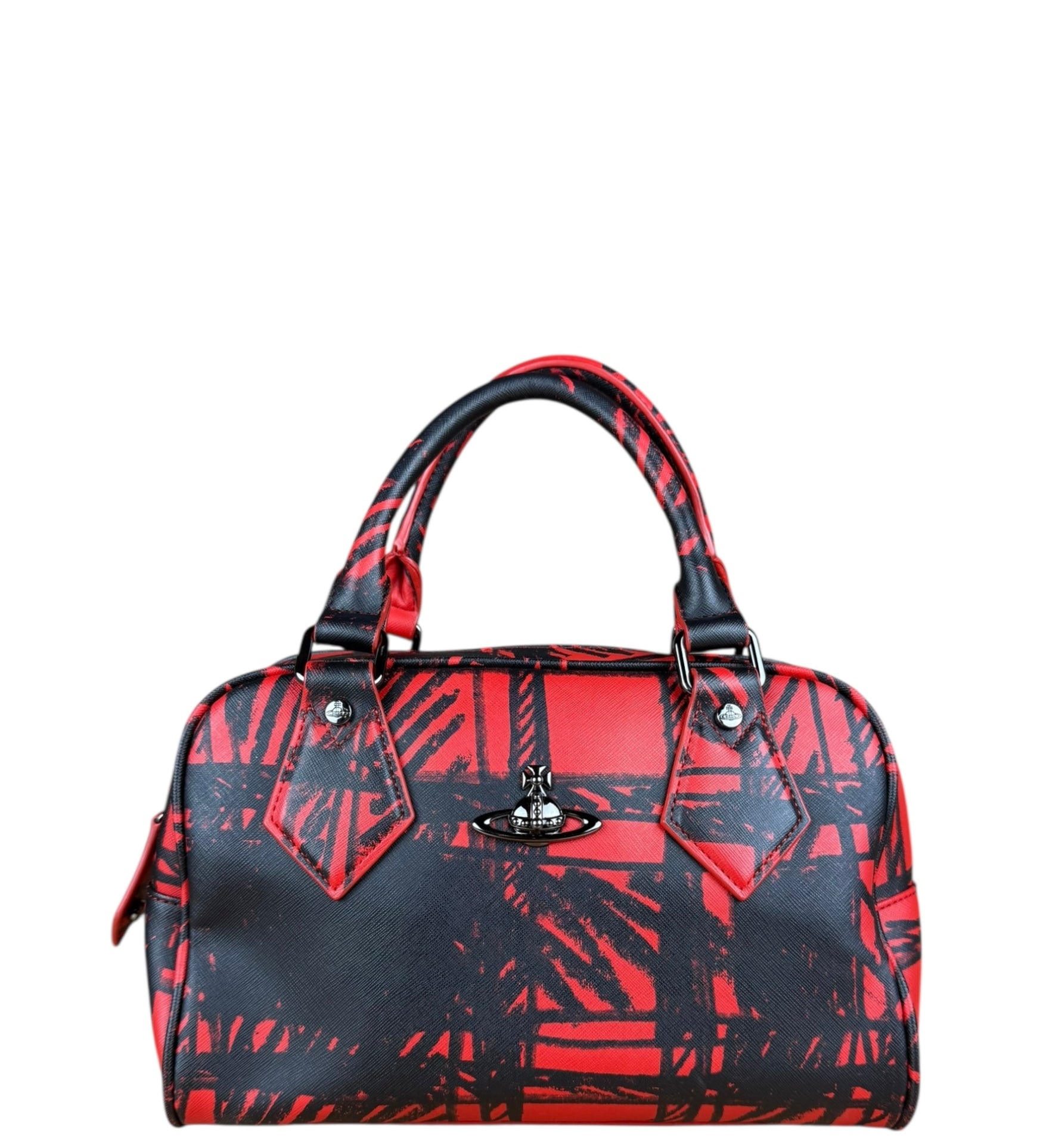 Vivienne Westwood Grafiti Plaid Boston Bag