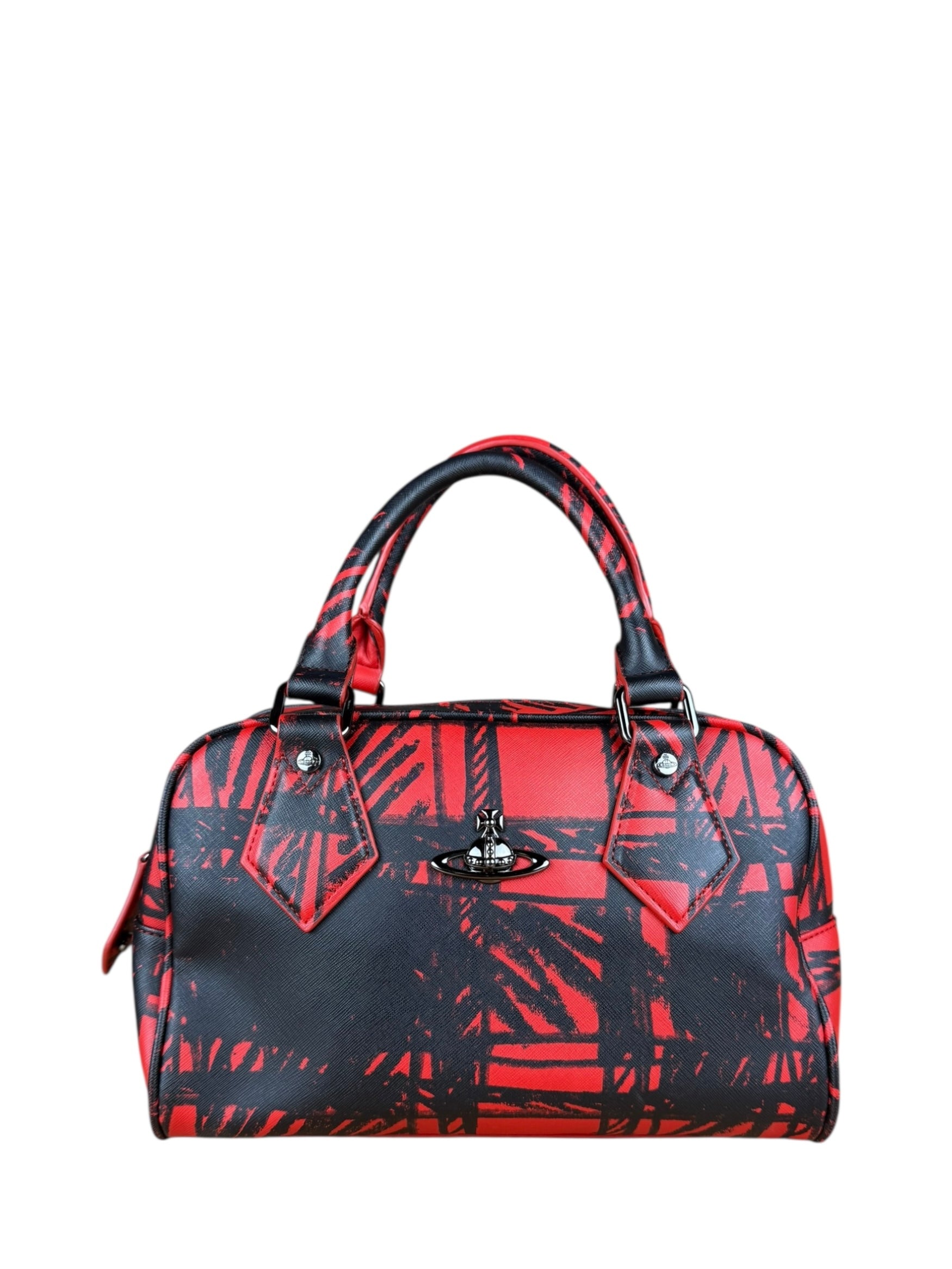 Vivienne Westwood Grafiti Plaid Boston Bag