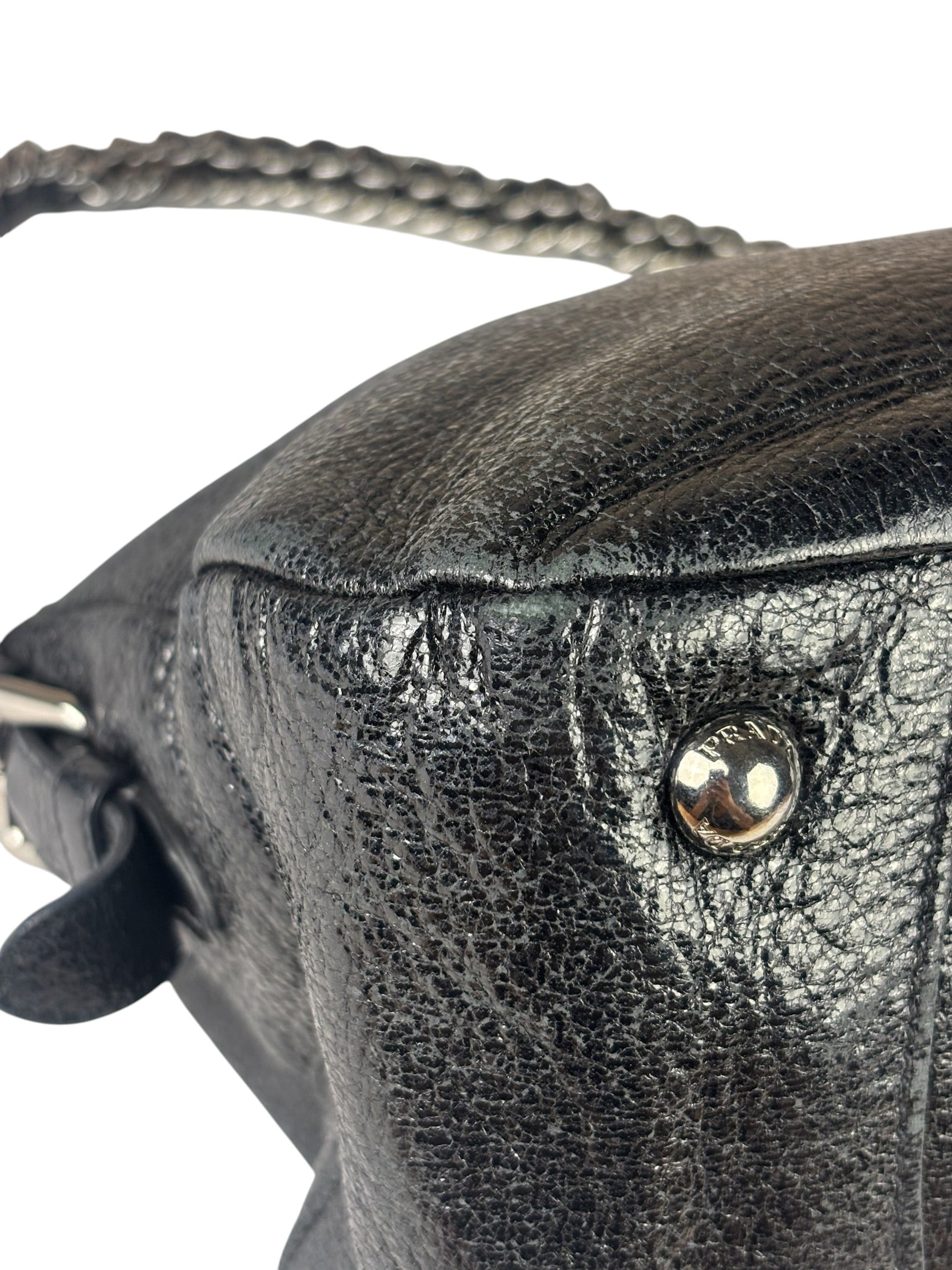 Prada Black Leather Shoulder Bag