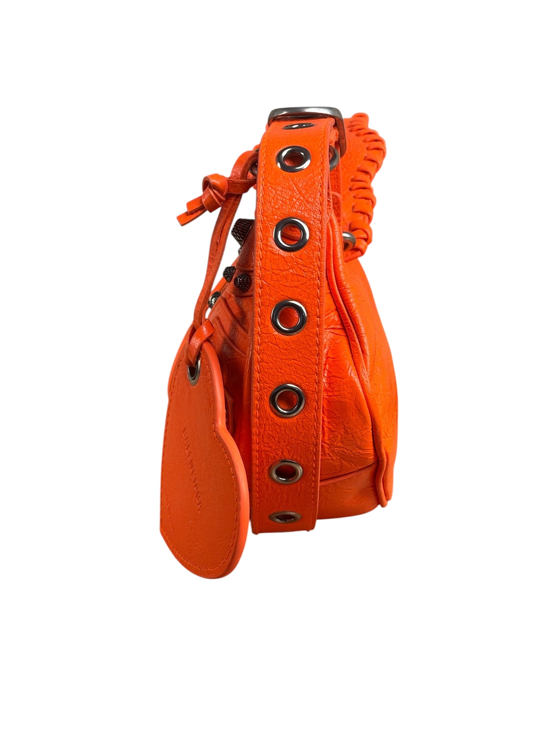 Balenciaga Orange Leather XS Le Cagole Shoulder Bag