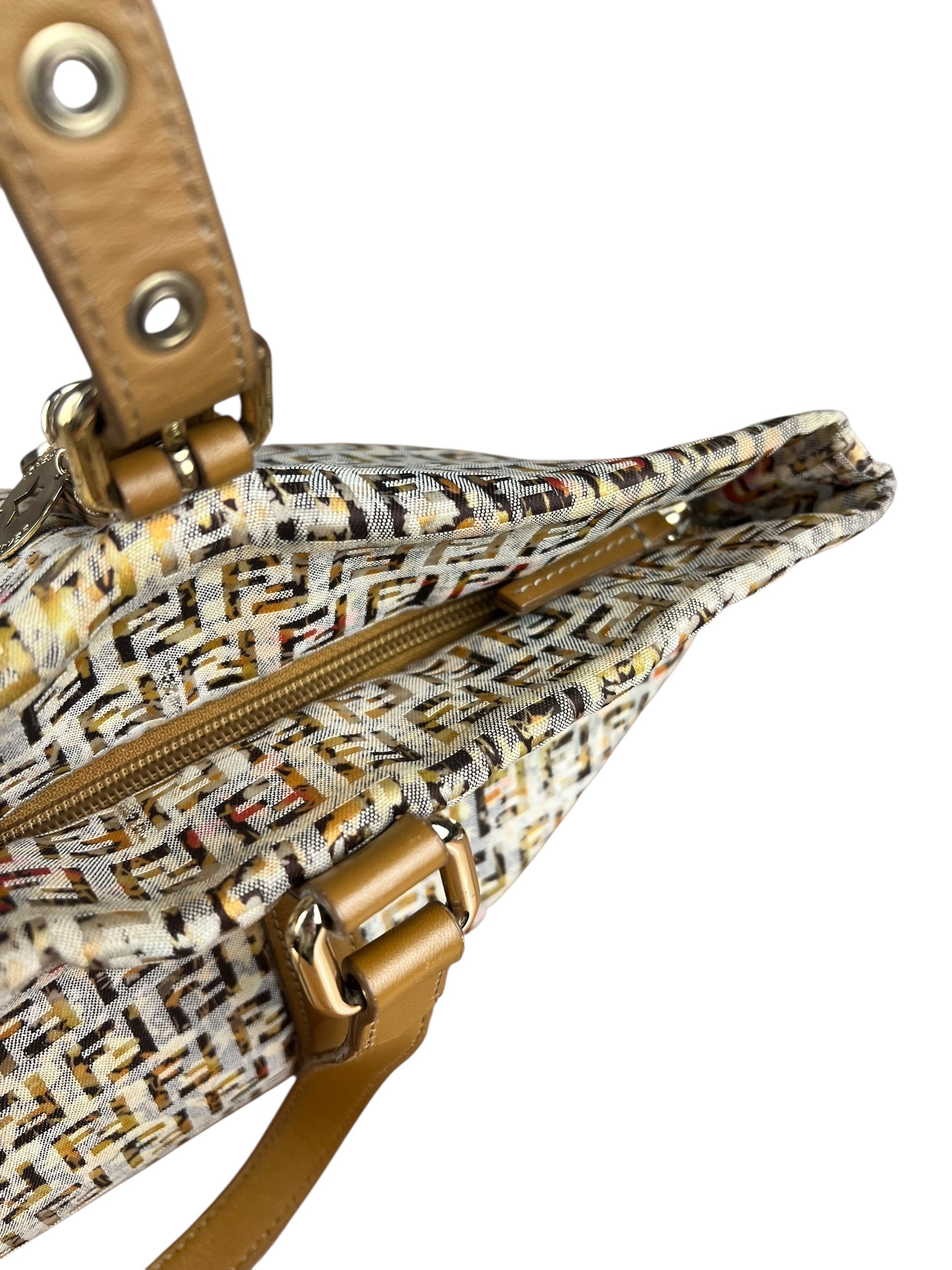 Fendi FF Floral Zucchino Shoulder Tote