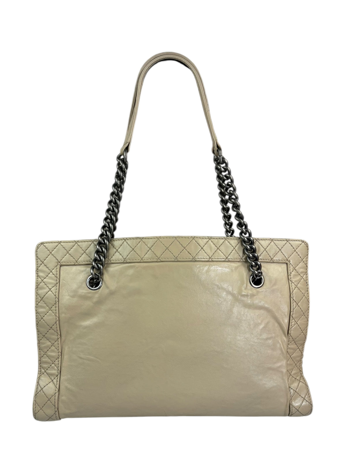 Chanel Beige Lambskin Boy Reverso Shopping Tote 2013