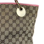 Gucci GG Pink Leather Canvas Eclipse Tote Bag