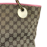 Gucci GG Pink Leather Canvas Eclipse Tote Bag