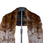 Vintage Dark Brown Fur Tailed Shawl