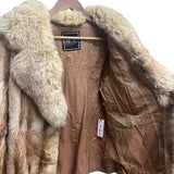 Vintage Erifort Sandy Tan Fox Fur Trim Mink Body Fur Coat