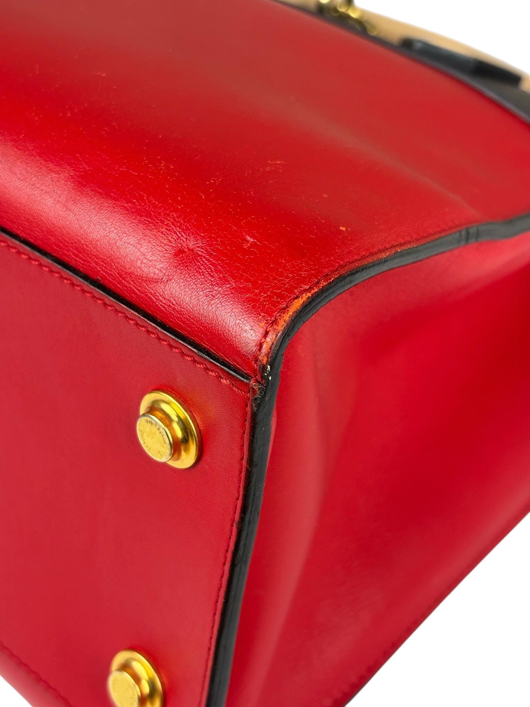 Louis Vuitton Red Leather City Steamer Handbag MM