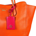 Gucci Orange Pebble Leather Swing Medium Tote