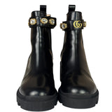 Gucci Black Kingsnake Leather Chelsea Ankle Boots