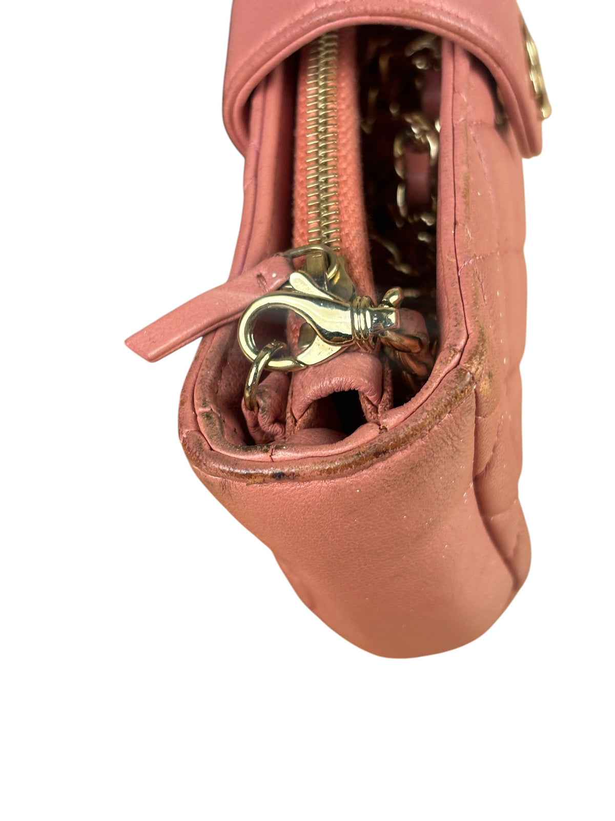 Chanel Pink Quilted Lambskin Crossbody Bag 2014