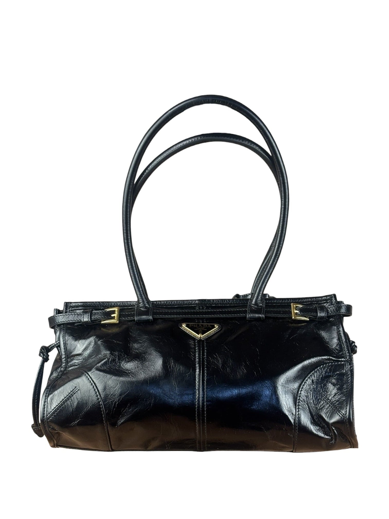 Prada Calfskin Bonnie Shoulder Bag Black