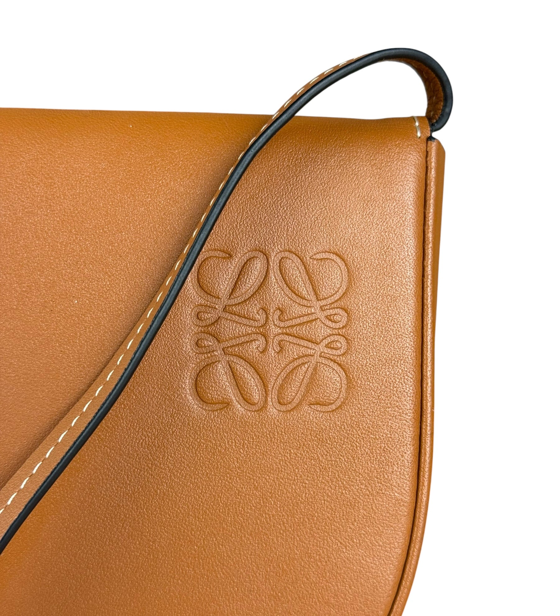 Loewe Camel Leather Heel Crossbody