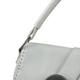 Christian Dior White Leather Gaucho Double Saddle Shoulder Bag