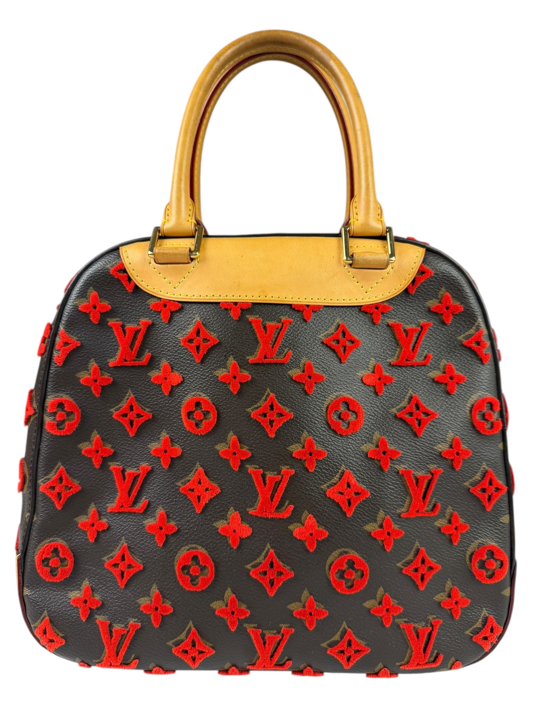 Louis Vuitton Limited Edition Deauville Cube Rosso Handbag Red