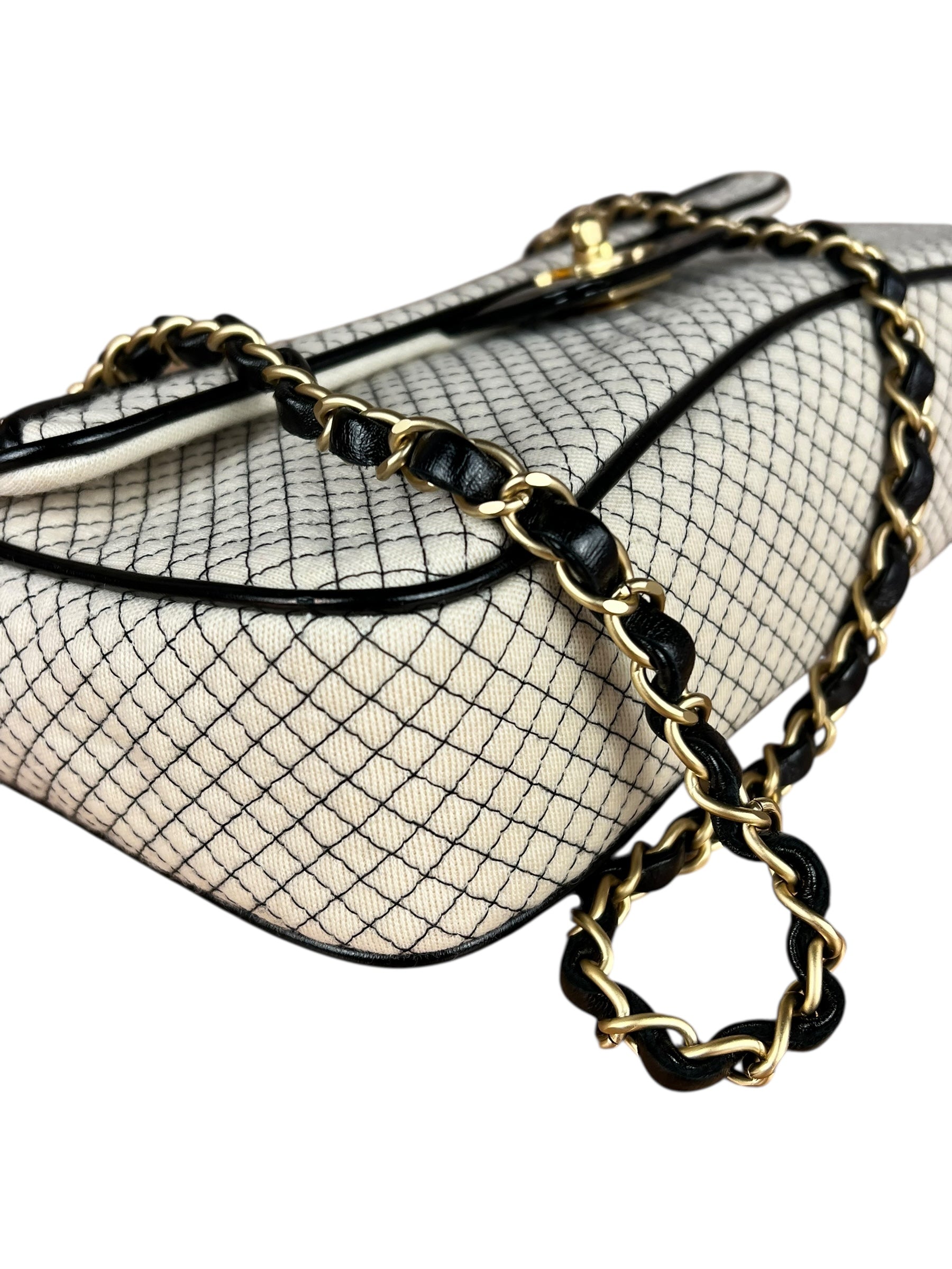 Chanel East West Beige Jersey Flap Bag 2002