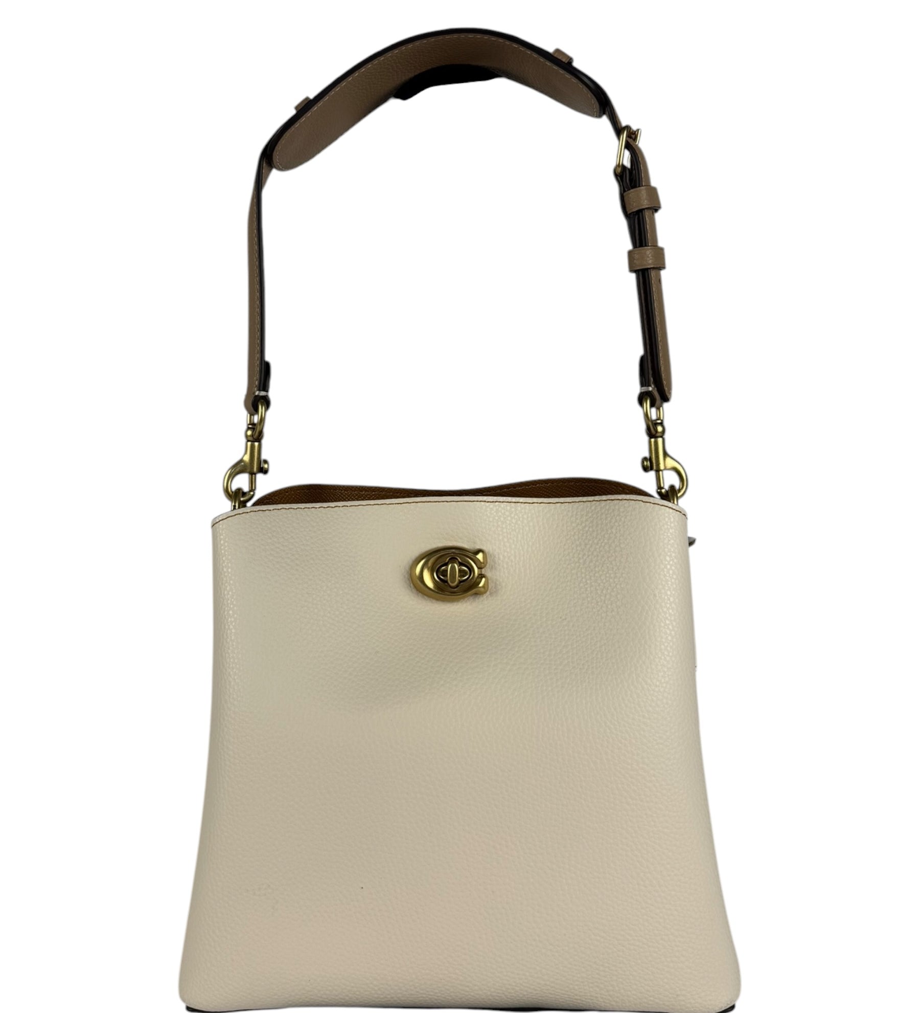Coach Ivory Pebbled Leather Willow 2Way Bucket Bag